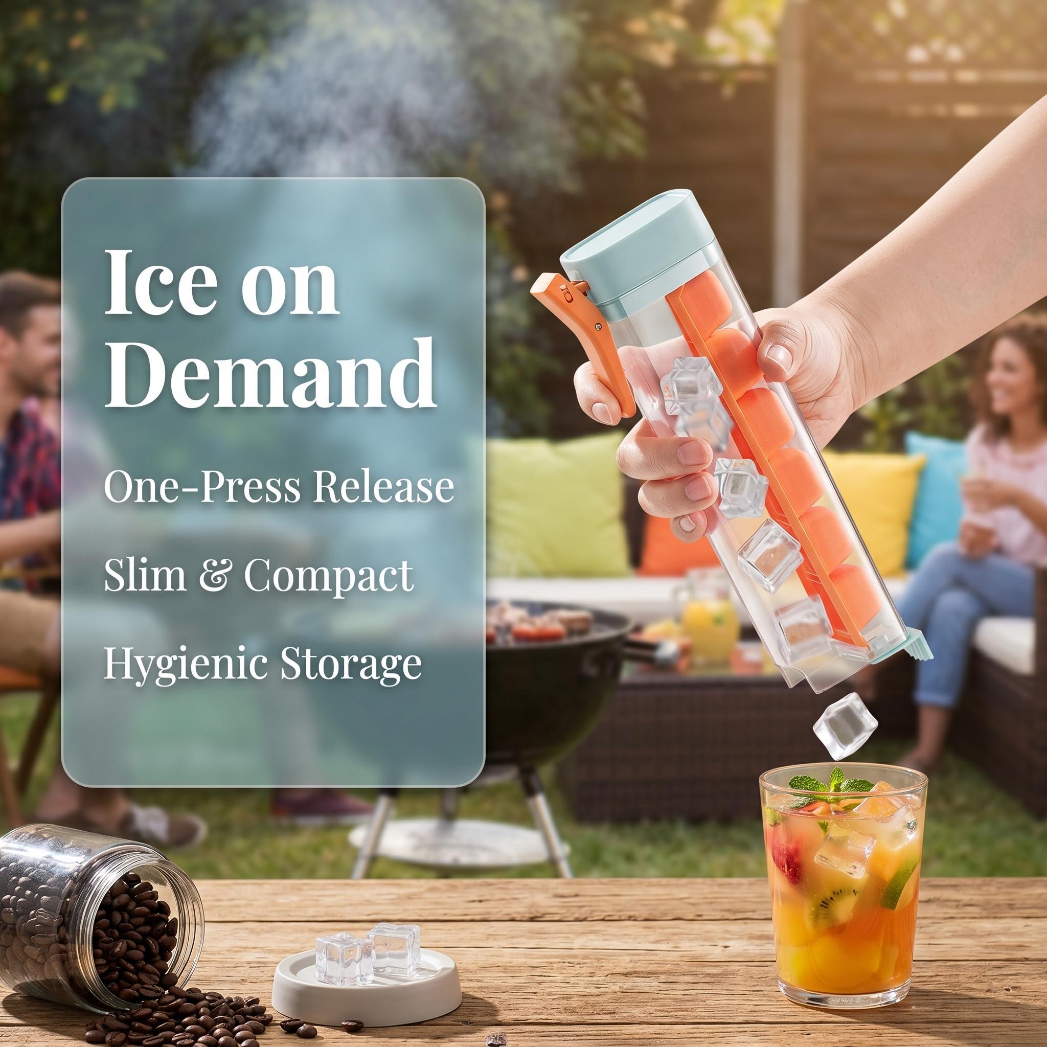 Ice Cube Mold, 6 Grids Per Tray, One-Click Ice Release Ice Box, Ideal for Cocktails, Whiskey & Summer Drinks-MM