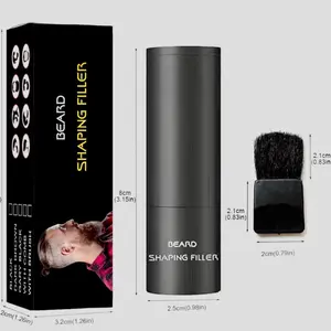 Beard Shaping Filler with Brush - 8cm Length, 2.1cm Diameter, 2cm Brush, 2.5cm Base, 3.2cm Width, 2.1cm Height