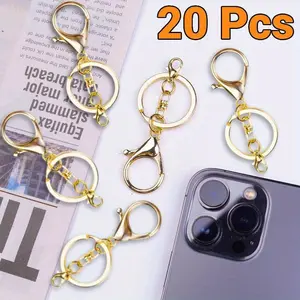 20 Pcs Lobster Claw Clasps with Flat Split Keychain Ring Lobster Buckle Plush Hook for DIY Craft Jewelry Making Beauty & Personal Care