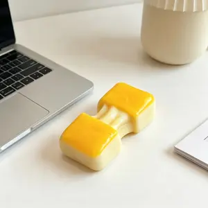 Imitation butter sweet potato - a cute and soft yellow decoration, a modern office desk decoration that helps relieve stress. A 4 * 9cm plastic shaped ornament suitable for giving as a fun gift to colleagues or friends!