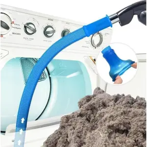 Upgrade Third-Generation S-Type Dryer Vent Cleaning Kit, Extendable Universal Connector, Vacuum Soft Tube Lint Remover, Blue