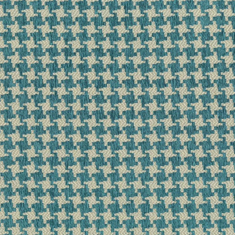 Turquoise Houndstooth Fabric by the Yard | Polyester 54″ Wide
