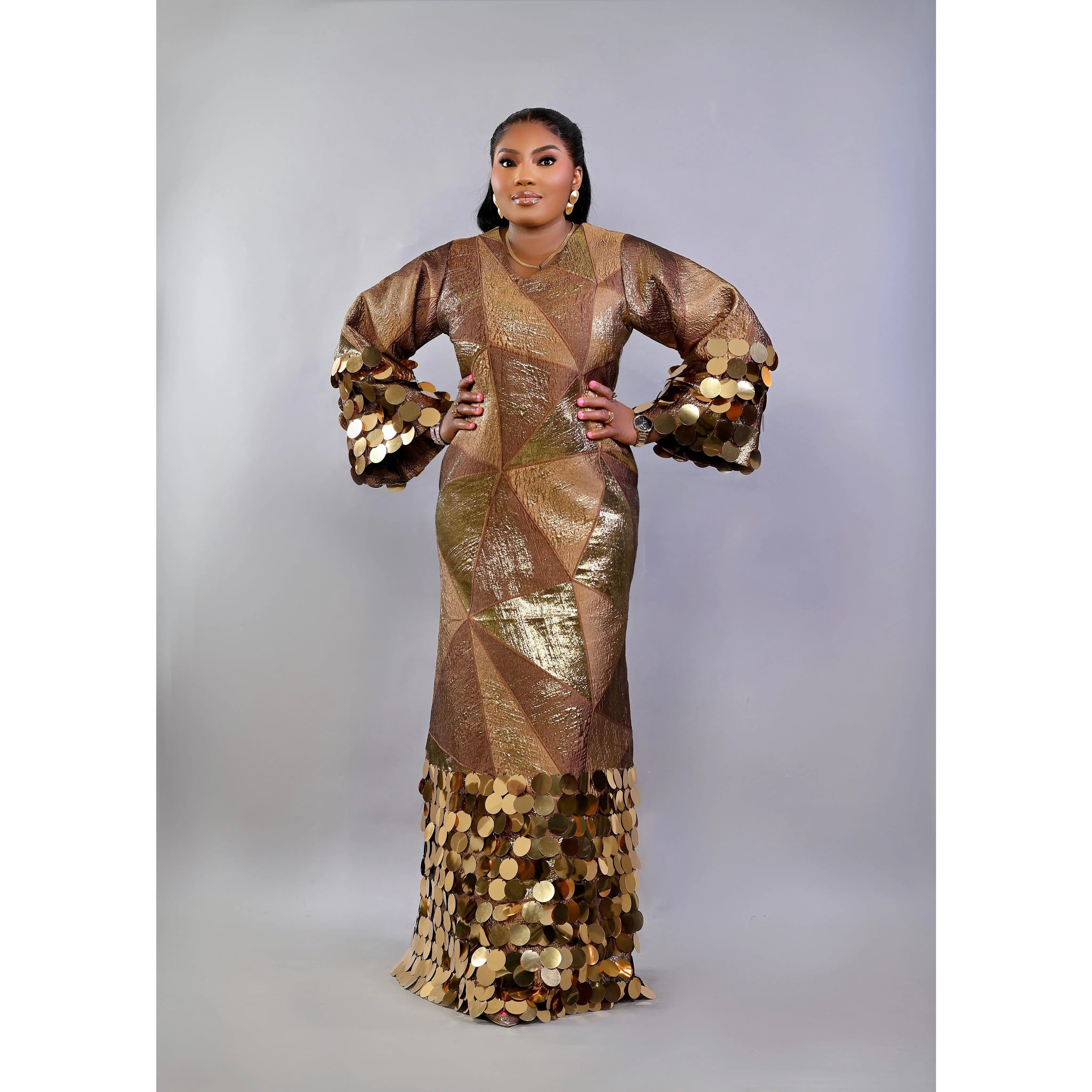 FIA GOLD BROCADE DRESS FIA GOLD BROCADE DRESS