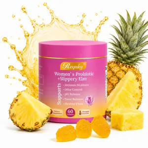 Her Juicy Women’s Probiotic Gummies with Prebiotics, Slippery Elm & Lactobacillus Blend, pH Balance Support, Hawaiian Pineapple, 60 Count