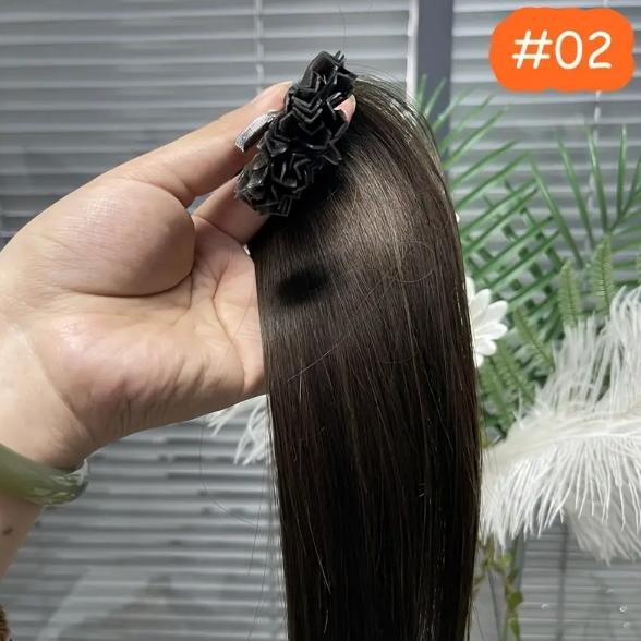 Capsule K Tip V Tip Fusion Keratin Human Hair Extensions, Brazilian Nail Hair 50pcs 30g 12-28 Inch, Silky Straight Natural Remy Hair, Invisible Pre-Bonded No Tangle No Shedding, Thick Soft Long-Lasting for Women Daily Party Salon Use