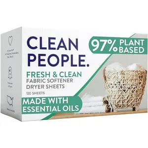 Softener Sheets - Dryer Sheets - Softens & Removes Static Cling - Vegan Laundry Softener With Oils - Fresh Scent, 120 Pack