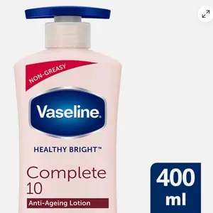 Vaseline Healthy Bright Complete 10-in-1 Anti-Ageing Body Lotion, Men's Body Care Moisturizer, Hydrating Daily Moisturizing Product, 400mL
