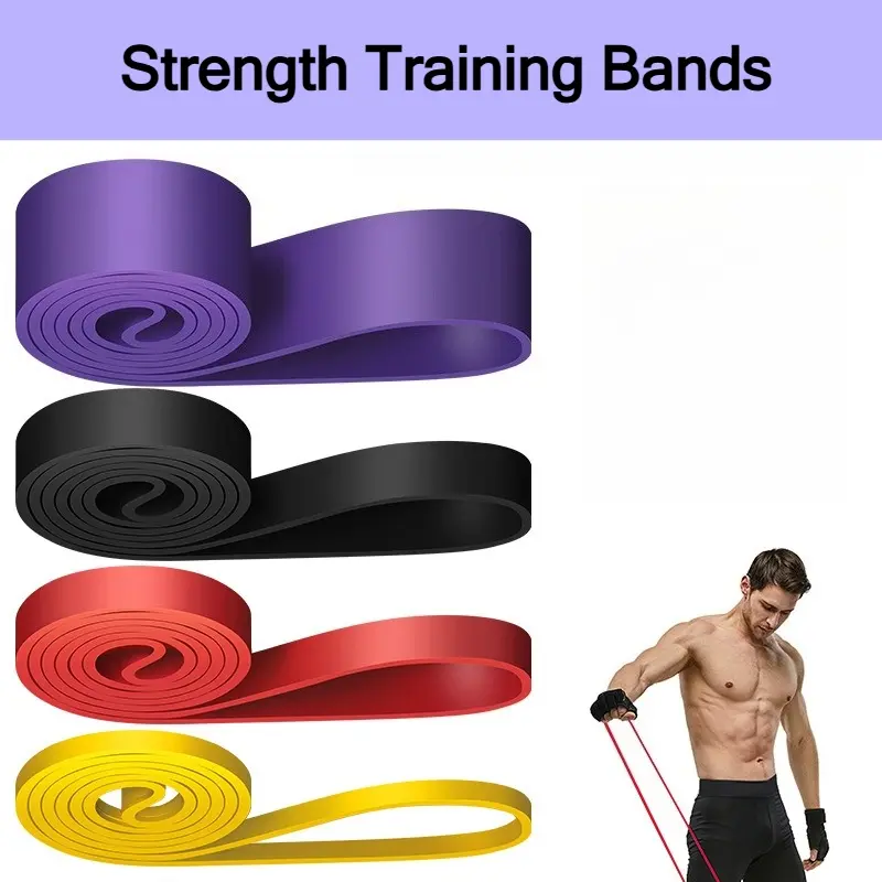 Strength Training Bands for Men - High Resistance Fitness Bands, Elastic Sport Band, Resistant Bands, Exercise Bands for Powerlifting, Pull-Up Assist, Squats, Bench Press | Home Gym Equipment for Muscle Building, Workout Accessories