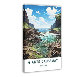Giants Causeway Ireland City Travel Cityscape Landscape II Canvas Poster Wall Art for Home Bedroom Office Dorm Room Decor