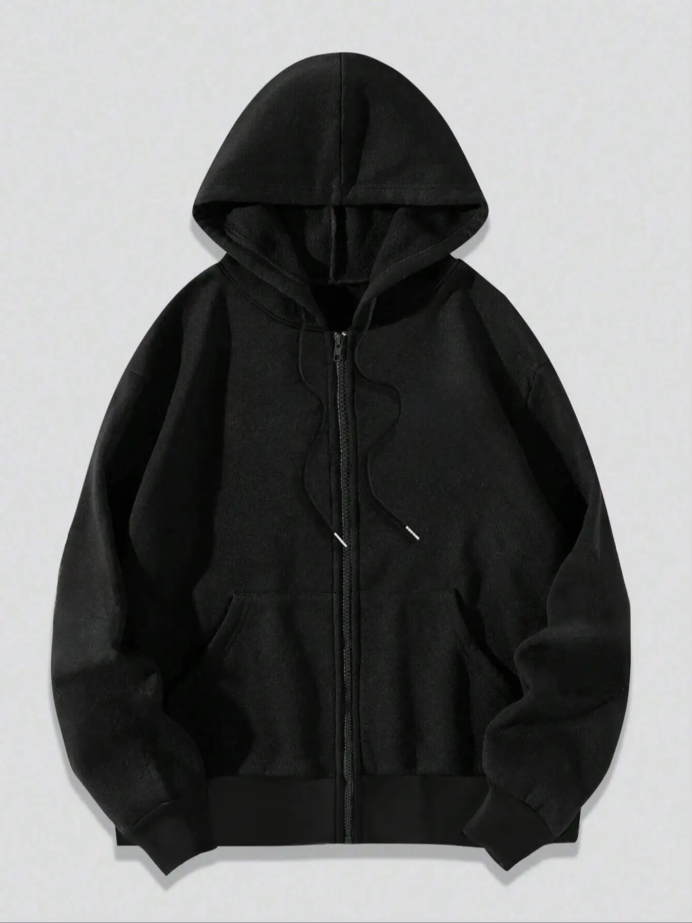 Men's Letter Print Zip Up Drawstring Hoodie, Regular Fit Casual Streetwear Pocket Hooded Sweatshirt for Daily Holiday Outdoor Wear, Fall Outfits 2024