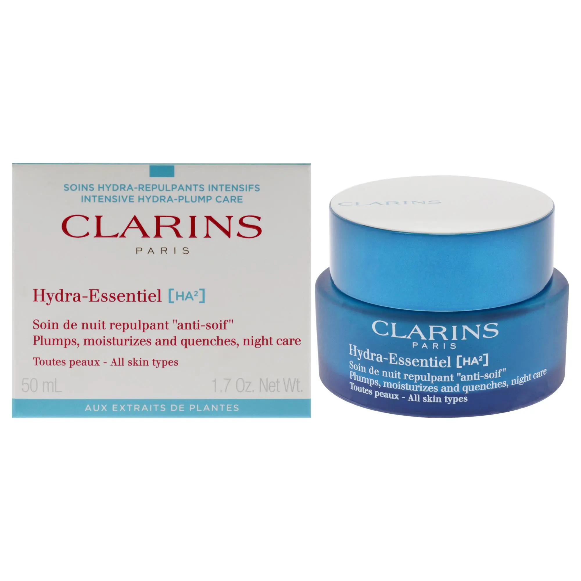 Clarins Hydra-Essentiel Plant-Powered Intensive Hydrating Night Moisturizer for Women - 1.7 oz