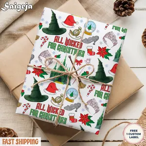 Wicked Movie Wrapping Paper, Christmas Wicked Changed For Good Gift Wrap: Broadway Musical Holiday Wrapping Paper