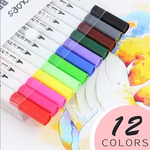 12/24/36/60/168 colors Water-Based Washable Brush Pens Set: Double-Sided Soft Tip Markers for Artistic Learning, Office & School Supplies