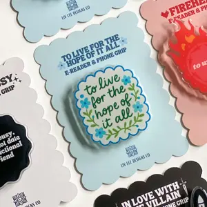 Cute Kindle Grip , August Acrylic Phone Holder, Folklore Book Lover, Gift For Her Fans sticky magnetic mount MagSafe PopGrip with Kickstand pop socket