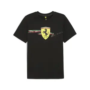 PUMA Mens Scuderia Ferrari Motorsport Crew Neck Short Sleeve Casual Tops Casual - Black