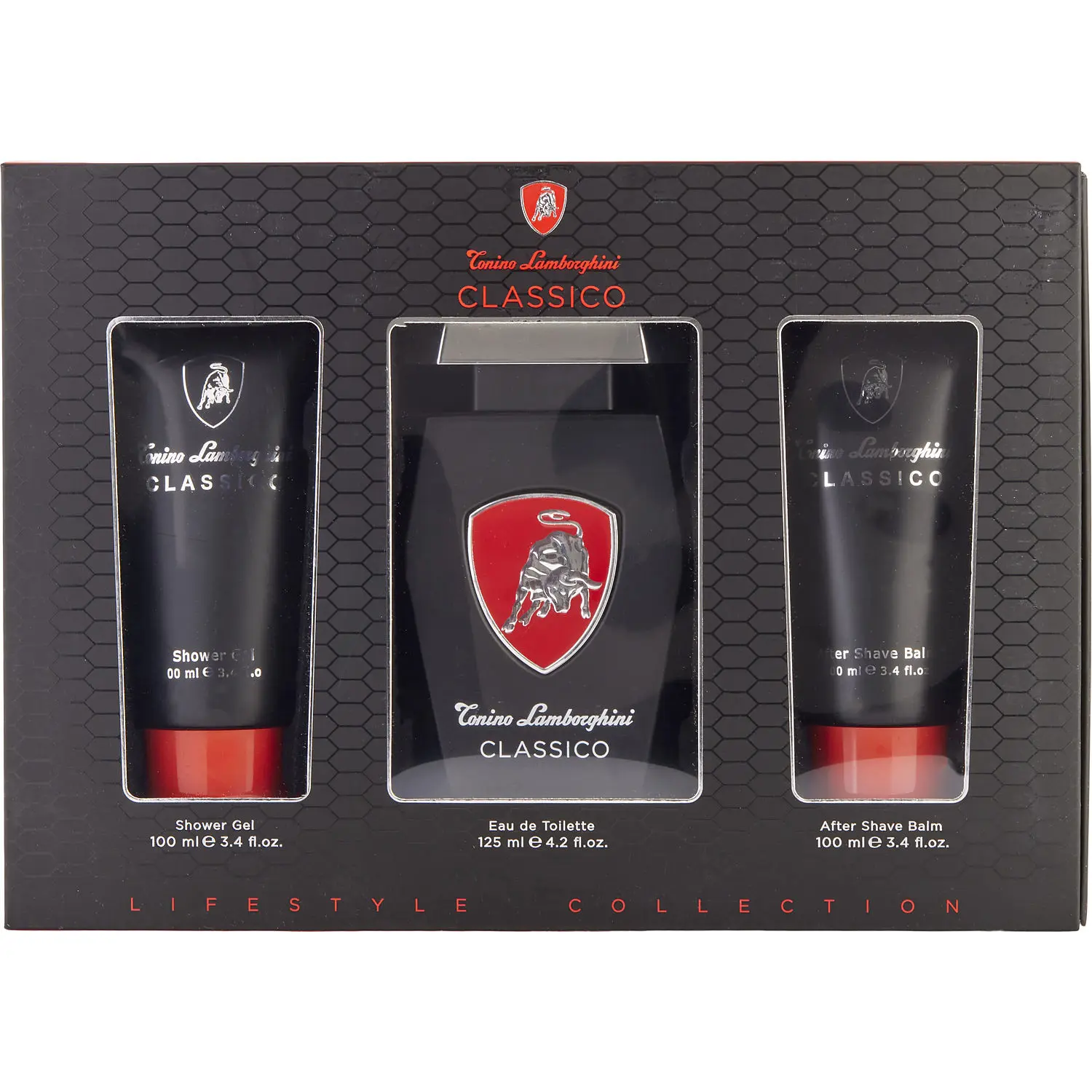Lamborghini Classico Set-Edt Spray 4.2 Oz & Aftershave Balm 3.4 Oz & Shower Gel 3.4 Oz For Men Lamborghini Classico Set-Edt Spray 4.2 Oz & Aftershave Balm 3.4 Oz & Shower Gel 3.4 Oz For Men