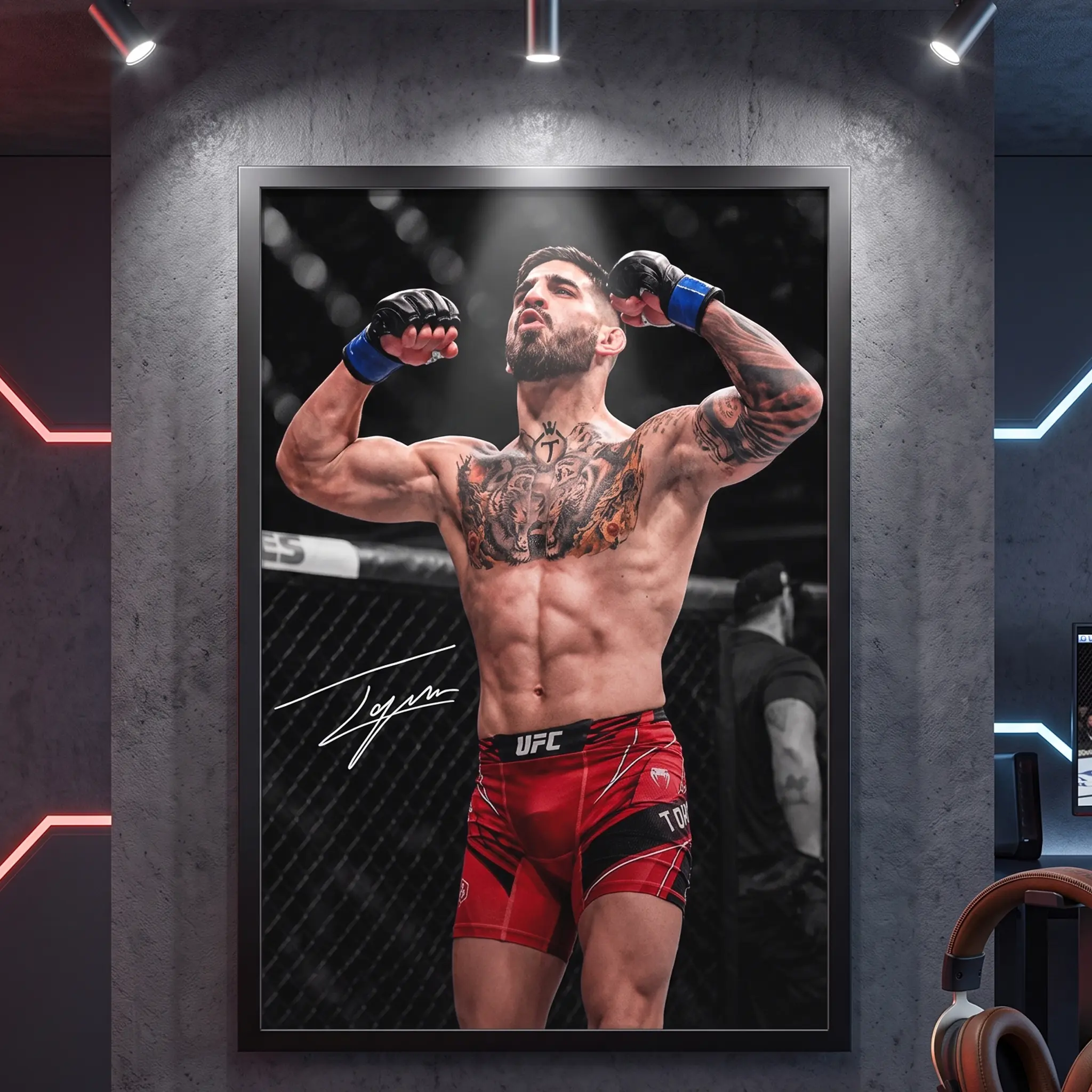 UFC Legend Canvas Wall Art Set - MMA Fighter Collection Poster, Combat Sports Fan Gift, Stylish Unique Home Decor Item