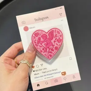Cupid Pink Love Magnetic Grip,Bookish Gift, Reader Gift, Romance Reader Grip, sticky Compact Holder Stand pop socket Detachable Magnetic phone mount Universal Flower-Shaped Multi-Functional