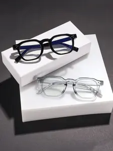 Unisex Casual Square Flat Glasses, Square Frame Eyewear, Square Shape, Anti-Blue Light, Lightweight Comfortable Frame, Lightweight Eyeglasses, Daily Wear, Party Fashion, Stylish Glasses, Student Preferred, Unisex Design