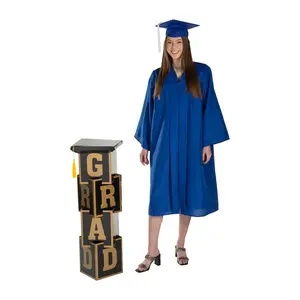45" Small Graduation Black & Gold Pillar Cardboard Cutout Stand-Up