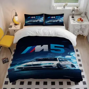 3pcs Bavarian Tri Color Stripe M5 Patterned Exquisite Polyester Bedding Set, Festive Art Print, Ideal Christmas Gift, Perfect for Home Bedroom All Seasons, 1 Duvet Cover 2 Pillowcases and Insert), 1 Duvet Cover + 2 Pillowcases (No Insert)