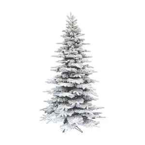 Fraser Hill Farm 9 Ft. Flocked Pine Valley Christmas Tree