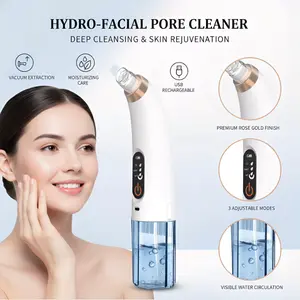 Electric Blackhead Remover, Pore Vacuum Cleaner for Deep Facial Cleansing, Removes Acne, Blackheads & Dirt, 3 Suction Levels, Interchangeable Heads, USB Rechargeable, Portable Facial Skincare Device