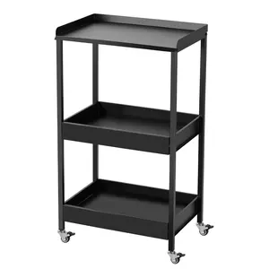 3-Tier Tattoo Trolley Holder Stand with Tray and tool Storage Platform Rolling Cart on Wheels for Tattoo Salon Spa Clinics Office Home Use