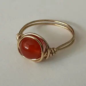 Wire Wrapped Natural Crystal Rings stones