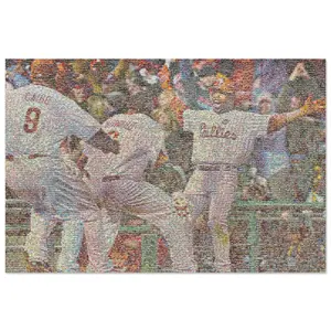 Jimmy Rollins-Ryan Howard Baseball Card Mosaic Art Print, Glossy Artistic Wall Decoration for Room