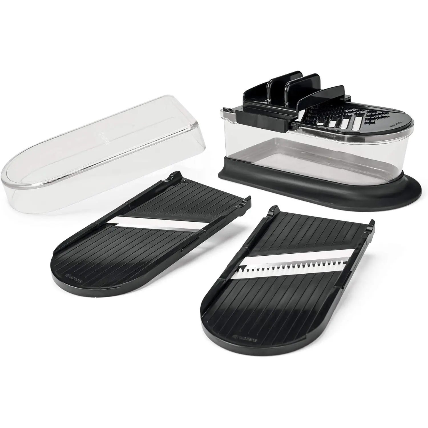 Advanced Ceramics 6- Mini Slicer Sets Inludes: Mandoline Slicer; Julienne Slicer; Grater; Storage Container; Handguard