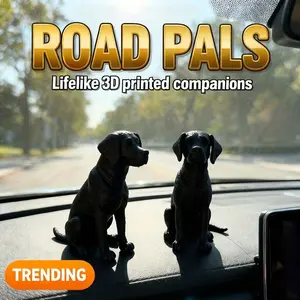 Realistic Black Labrador Figurine, 3D Printed PLA Lifelike Black Lab Ornament with Classic Loyal Posture, Decorative Dog Statue for Desk/Car Interior/Entryway/Pet Memorial Corner, Perfect Gift for Labrador Lovers & Dog Breed Collectors