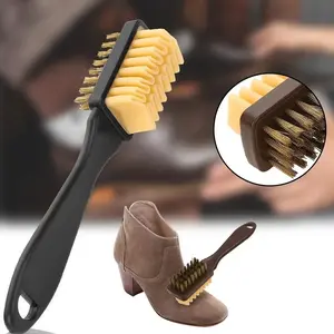 2-In-1 Suede and Nubuck Shoe Cleaning Brush with Rubber Eraser, Durable Plastic, Deep Handle, Suitable for Boots, Bristles