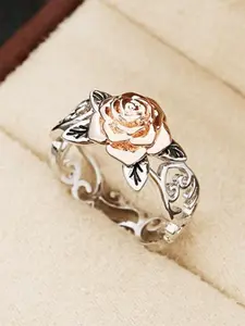 1 PC Romantic Flower Ring For Women For Wedding Engagement Anniversary Party Jewelry Valentine's Day Gift Wedding Promise Rings