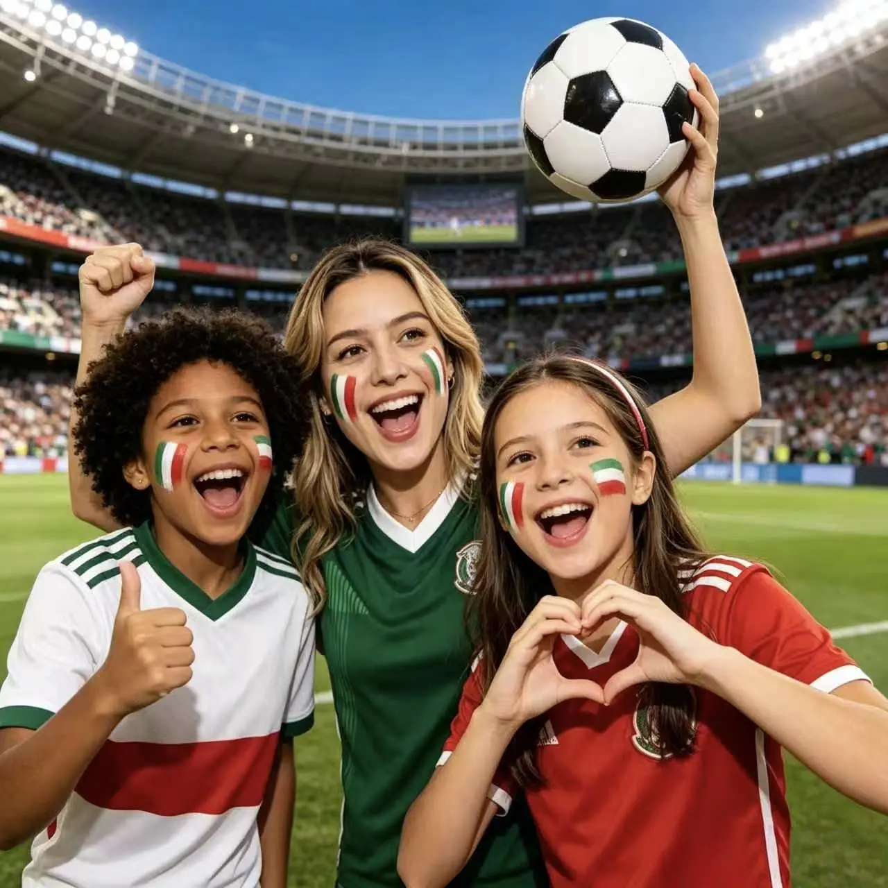 Mexico, France Waterproof Face Paint Stick for Football Fans Red White green Skin Friendly Party Makeup
