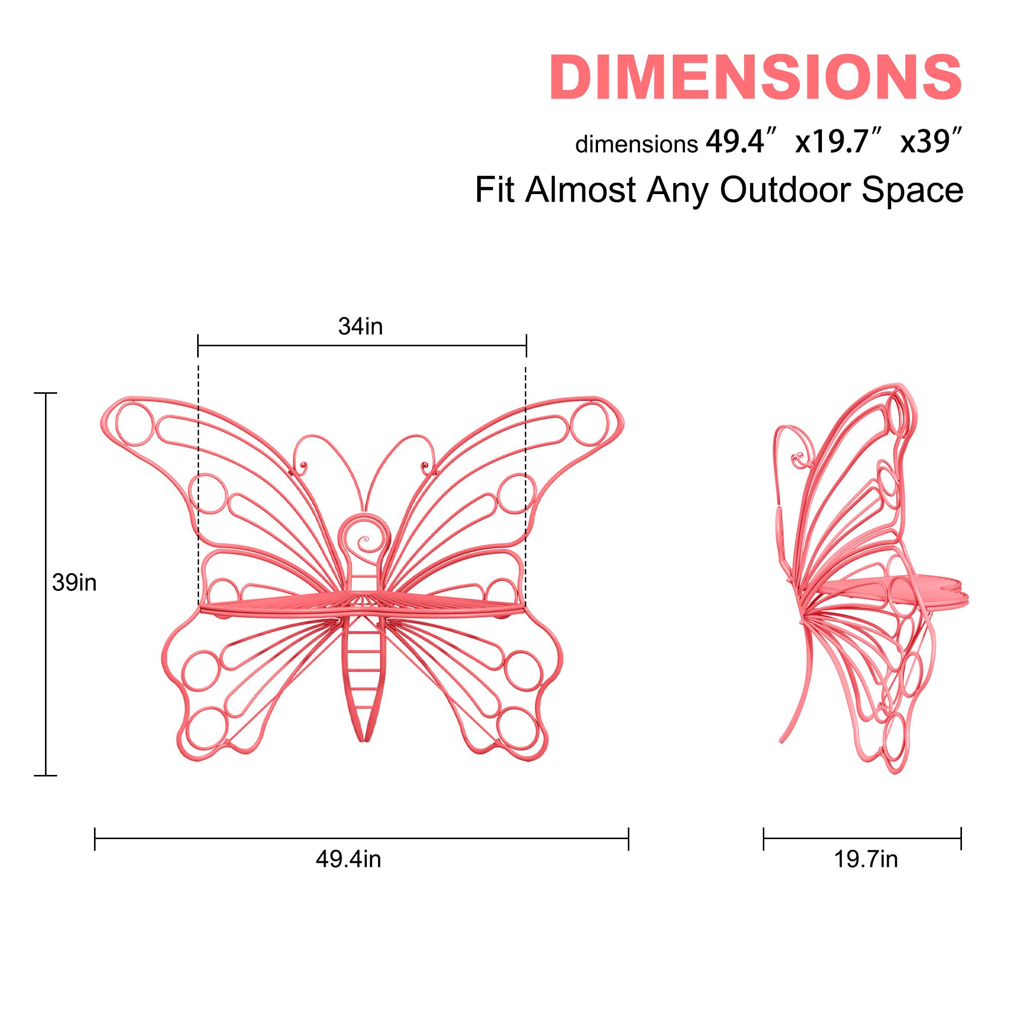 [Summer Vibes]HLR，Outdoor Metal Butterfly Chairs, Y2K Aesthetic, Boho & Cottagecore Style, Seating for Patio, Garden, Backyard, Cute & Sturdy for Plant Lovers, Families, Teens tiktokshopspringglowup,summerwins summerwins