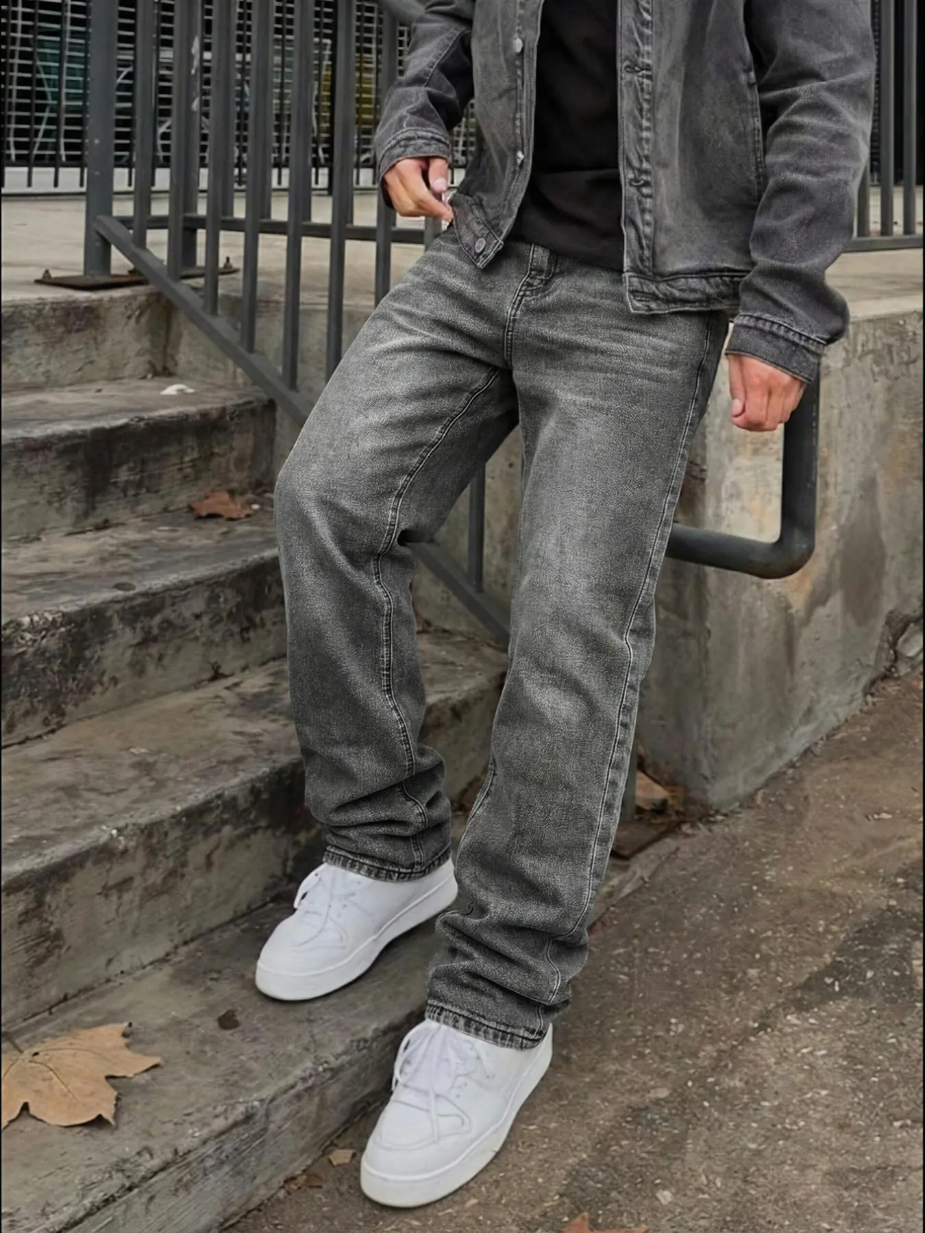 Straight Leg Denim Jeans Cotton Slant Pockets Washed Jean, Casual Versatile Wide Leg Jeans, Couple Matching Straight Fit Relaxed Fit Loose Fit Baggy
