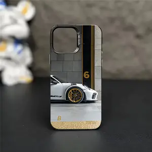 Sports Car 6 Pattern Hot-Selling Matte Texture Phone Case for Men and Women, Suitable for iPhone 16 15 14 13 12 11 Pro Max / Pro / Plus Shockproof Transparent Soft Back Cover