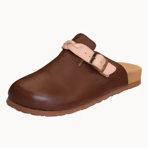 Grace Clog in Chocolate Brown (Leather Slide)