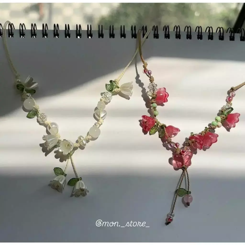 [NEW] Colorful Flower Garden Handmade Necklace – Floral Beaded Adjustable Necklace, Cute Gift for Her
