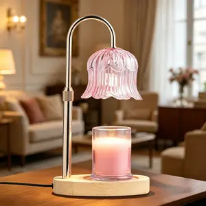Adjustable Height Candle Heat Lamp: Adjustable brightness candle heat lamp with timer, modern style home decoration, safe and flameless, suitable for wax blocks and jar candles