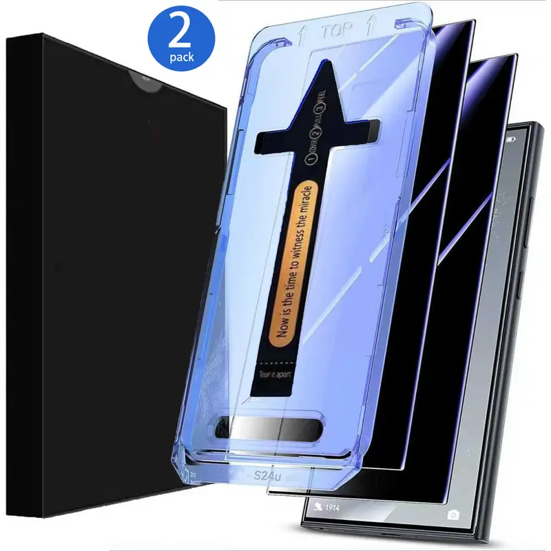 2 Pack for Samsung Galaxy S24 Ultra Privacy Glass Screen Protector 6.8 inch, Anti-spy Tempered Glass Film, Auto Dust-Elimination Installation, Bubble Free, Case Friendly