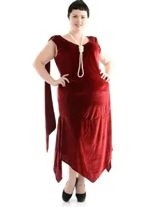 Dark Red/Wine Sandy Speak Easy Flapper - 1920's - Costume - Women - Plus - 3XL