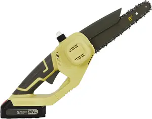 8-Inch Battery-powered Mini Chainsaw - 20V MAX Brushless Electric Saw - 2×4.0Ah Batteries, 2 Chains, 2 Guide Bars - Lightweight for Tree Trimming, Wood Cutting, Garden Maintenance