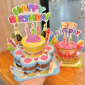 Happy Birthday 3D Puzzle Handmade DIY Birthday Gift Simulation Matching Model Cake
