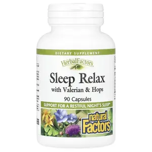Natural Factors Herbal Factors®, Sleep Relax with Valerian & Hops, 90 Capsules