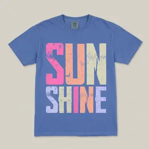 Vintage Sunshine Graphic Tee | Comfort Colors Pepper Black Shirt | Retro Aesthetic Summer Comfort Colors | Trendy Boho Sun Graphic Shirt