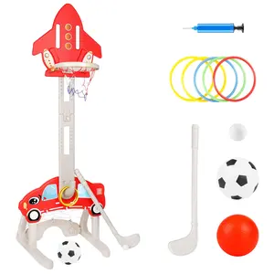 [CYFIE]4-in-1 Basketball (Basketball/Football/Golf/Throwing) Mini Basketball Hoop for Kids, Indoor & Outdoor, Adjustable Height, Early Education, Sensory Training, Stress Relief, Gift