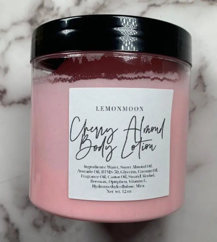 LEMONMOON Cherry Almond Body Lotion - Luxurious Sweet Cherries & Almond Blossoms Scented Moisturizer for Soft Smooth Skin