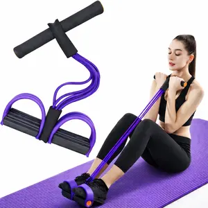 6-Tube Pedal Puller Resistance Band for Full-Body Stretch & Toning Portable Workout Tool with Soft Foam Handles & Non-Slip Foot Pedals Multifunctional Durable